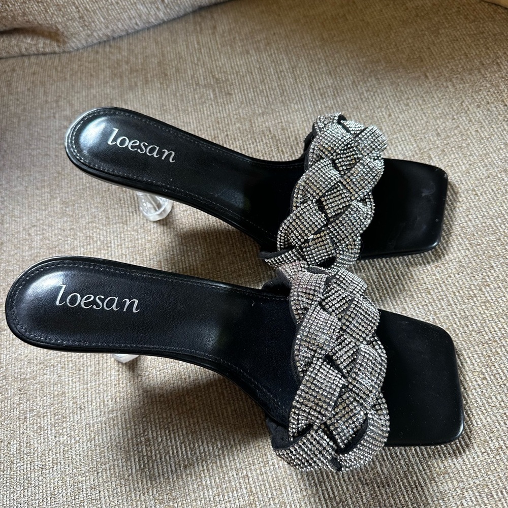 Black and Silver Women's Heels